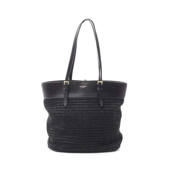 Yves Saint Laurent Saint Laurent Paris East West Tote Bag, Leather and Straw,... - Picture 1 of 10